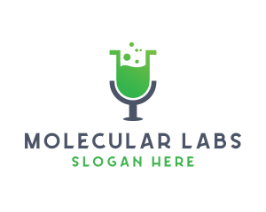 Lab Test Tube Mic logo design