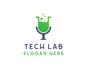 Lab Test Tube Mic logo design