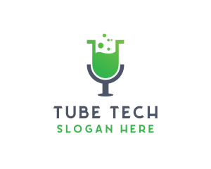 Lab Test Tube Mic logo design