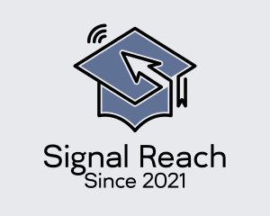 Signal Arrow Graduation Cap logo design