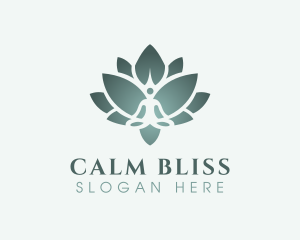 Sitting Meditation Lotus logo design