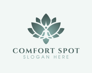 Sitting Meditation Lotus logo design