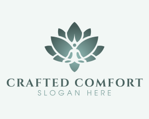 Sitting Meditation Lotus logo design