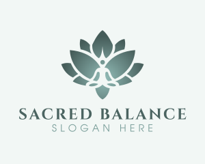 Sitting Meditation Lotus logo design