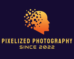 Artificial Intelligence Digital Pixel  logo design