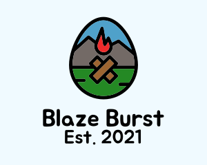 Mountain Bonfire Egg logo design