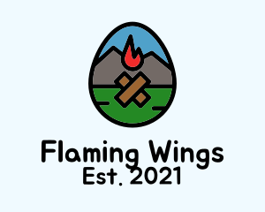 Mountain Bonfire Egg logo design