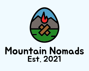 Mountain Bonfire Egg logo design