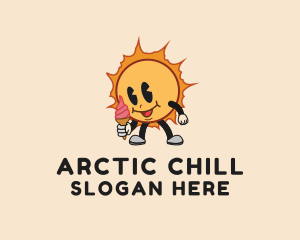 Summer Ice Cream Cartoon logo design