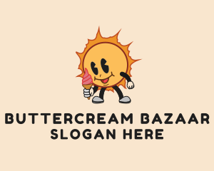 Summer Ice Cream Cartoon logo