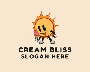 Summer Ice Cream Cartoon logo design