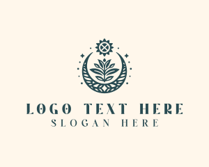 Boho Flower Crescent logo