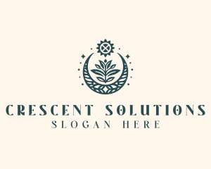 Boho Flower Crescent logo