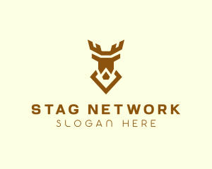 Stag Antler Diamond logo design