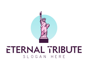 Pink Statue of Liberty logo design