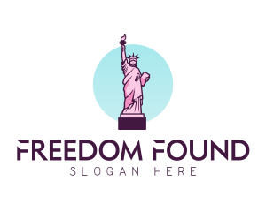 Pink Statue of Liberty logo design