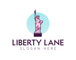 Pink Statue of Liberty logo design