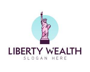 Pink Statue of Liberty logo design