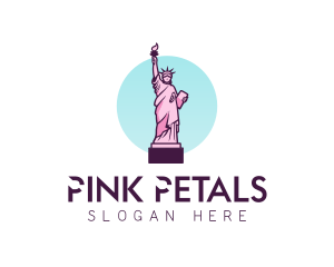 Pink Statue of Liberty logo design