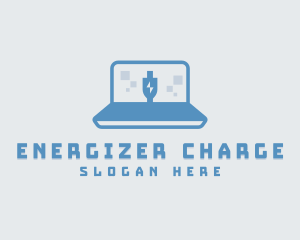 Computer Laptop Charging logo design