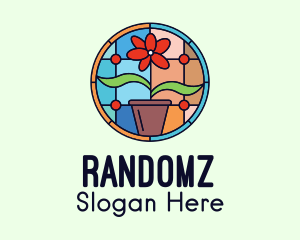Stained Glass Flower Pot Logo