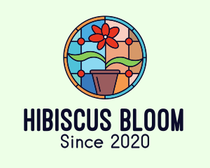 Stained Glass Flower Pot logo design