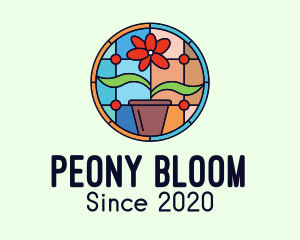 Stained Glass Flower Pot logo design