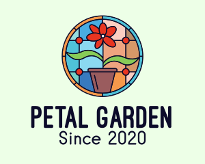 Stained Glass Flower Pot logo design