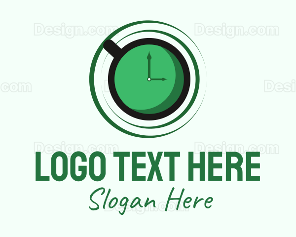 Green Tea Time Clock Logo