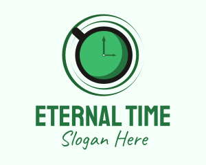 Green Tea Time Clock logo design