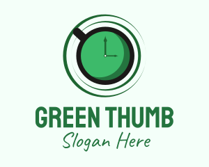 Green Tea Time Clock logo design