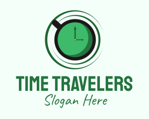 Green Tea Time Clock logo design