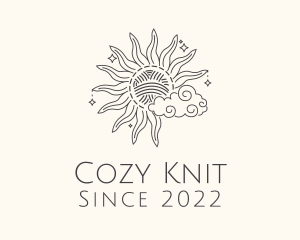 Sun Cloud Yarn Fashion logo design