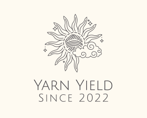 Sun Cloud Yarn Fashion logo design