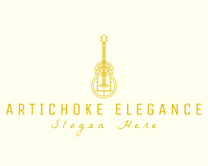 Ornate Elegant Guitar logo design