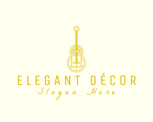 Ornate Elegant Guitar logo design