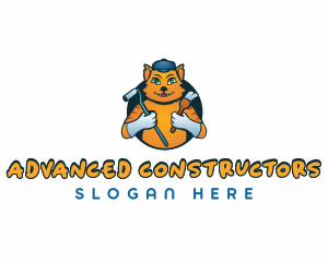 Renovation Painter Cat logo design