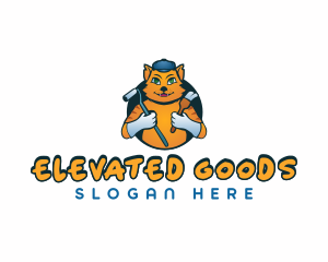 Renovation Painter Cat logo design