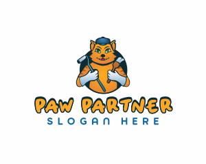 Renovation Painter Cat logo design