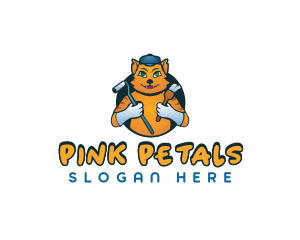 Renovation Painter Cat logo design