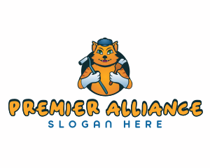 Renovation Painter Cat logo design