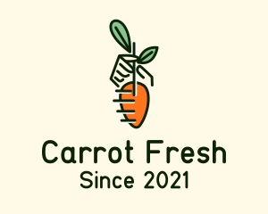 Hand Carrot Leaf logo design