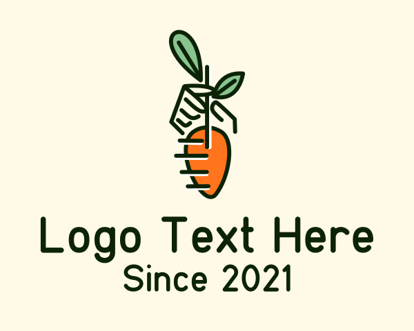 Hand Carrot Leaf logo