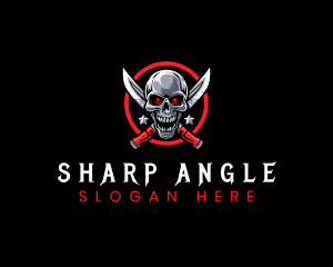 Skull Knife Weapon logo design