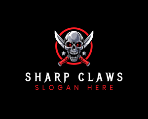 Skull Knife Weapon logo design