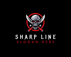 Skull Knife Weapon logo design