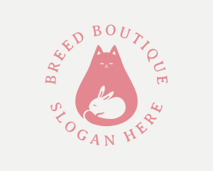 Pet Cat Rabbit logo design