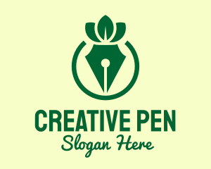 Green Herbal Pen logo design