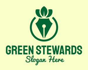 Green Herbal Pen logo design