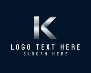 Metallic Industrial Iron Letter K logo